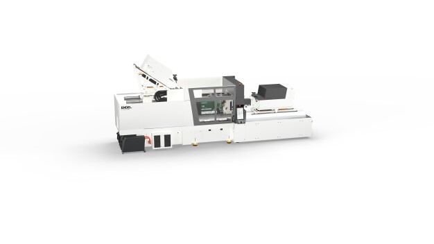 Effiziente, reinraumtaugliche Fertigung auf kleinem Raum: Vollautomatische Produktion von Zellkulturplatten und Deckeln bei 11 Sekunden Zykluszeit mit der ENGEL e-motion 280 combi MW. (Bild: Engel) / Efficient, cleanroom-compatible production in a compact footprint: Fully automated manufacturing of well plates and lids with an 11-second cycle time on the ENGEL e-motion 280 combi MW. (Image: Engel) Effiziente, reinraumtaugliche Fertigung auf kleinem Raum: Vollautomatische Produktion von Zellkulturplatten und Deckeln bei 11 Sekunden Zykluszeit mit der ENGEL e-motion 280 combi MW. (Bild: Engel) / Efficient, cleanroom-compatible production in a compact footprint: Fully automated manufacturing of well plates and lids with an 11-second cycle time on the ENGEL e-motion 280 combi MW. (Image: Engel)
