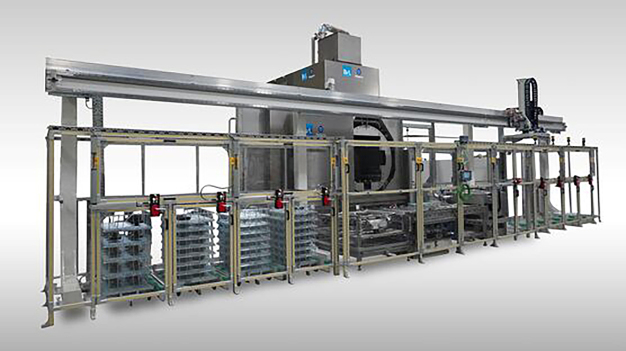 Unterschiedliche Getriebekomponenten effizient reinigen in der automatisierten BvL-Korbreinigungsanlage Niagara mit Portalsystem. / Efficient cleaning of different transmission components in the automated BvL Niagara basket cleaning system with gantry system.