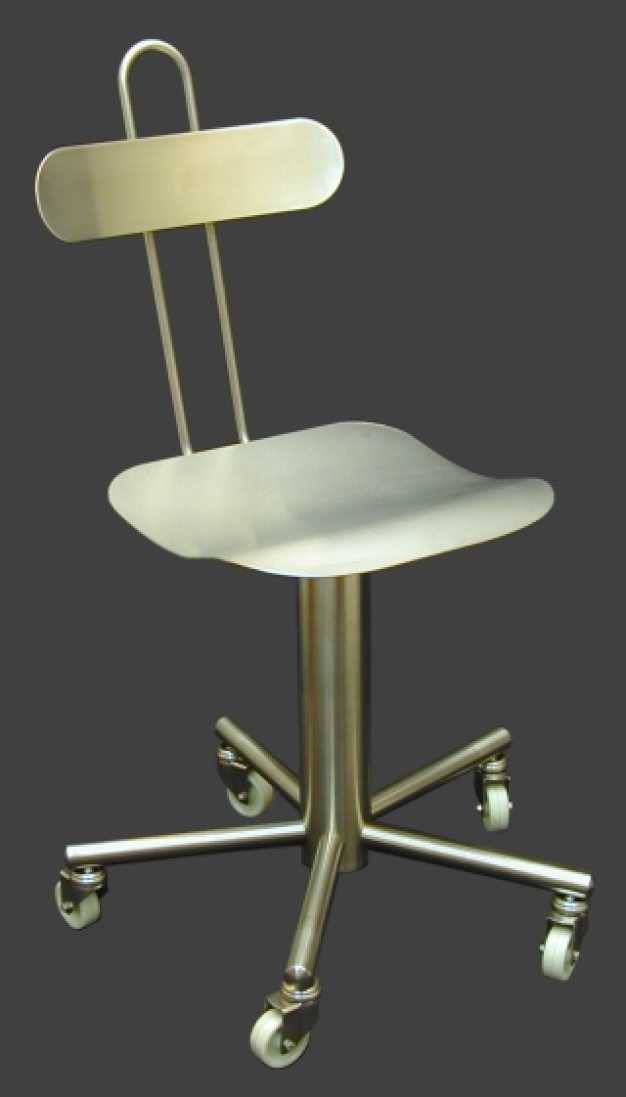 Stuhl oder Hocker aus Edelstahl