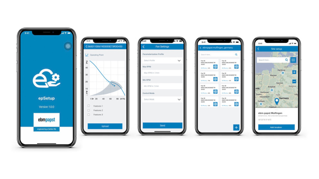 Die ebm-papst Service App für Kunden und Fachpartner macht die Installation und Inbetriebnahme von ebm-papst Ventilatoren einfach. (Bild: ebm-papst)