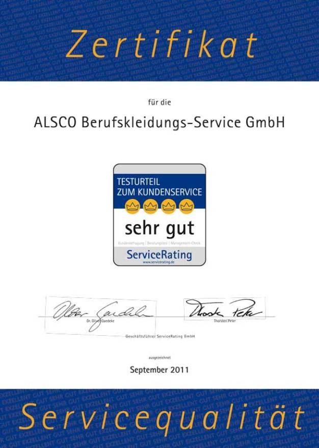 „Vier Service-Kronen“ für ALSCO 