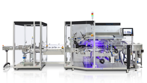 Kontinuierlicher Horizontalkartonierer PC 4000 von Romaco Promatic. (Bildnachweis:Romaco Group) / PC 4000 continuous motion cartoner from Romaco Promatic. (Photo: Romaco Group)