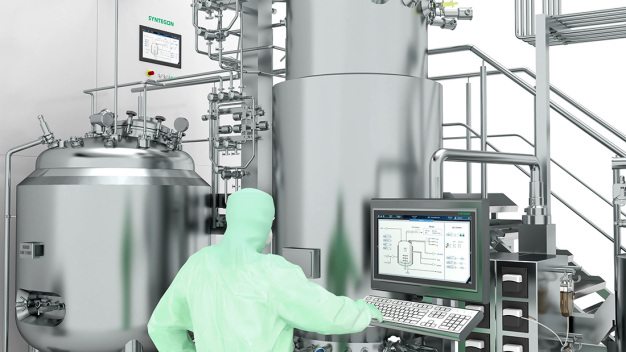 Die voll integrierte und automatisierte Plattform hilft biopharmazeutischen Herstellern, schnell anspruchsvolle Produktionskapazitäten in höchster Qualität aufzubauen. / The fully integrated and automated platform helps biopharmaceutical manufacturers add sophisticated production capacity in top quality at high speed.